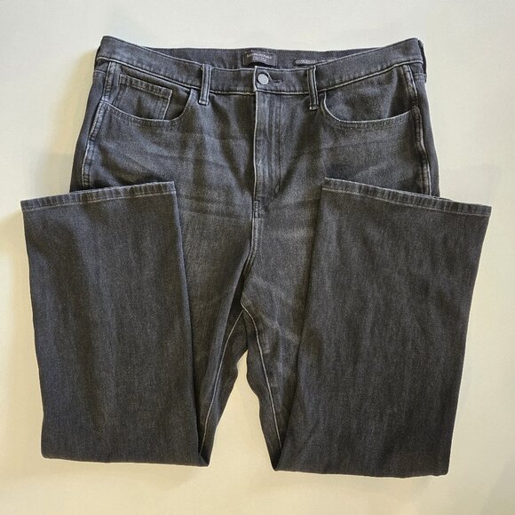 Sz 33 Banana Republic high rise crop boot cut black faded EUC - Picture 2 of 14